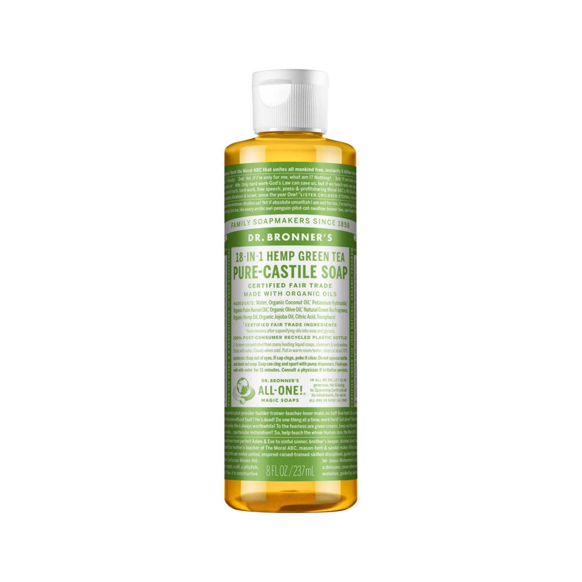 Dr. Bronner's Pure Castile Soap Liquid Green Tea 237ml - QVM Vitamins™