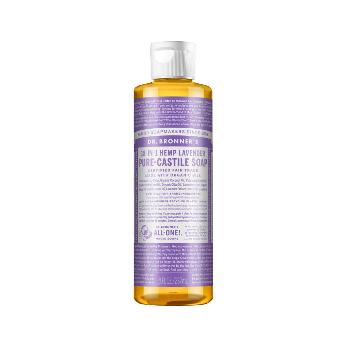 Dr. Bronner's Pure Castile Soap Liquid Lavender 237ml - QVM Vitamins™