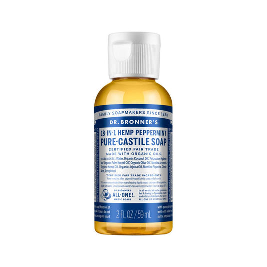 Dr. Bronner's Pure Castile Soap Liquid Peppermint 59ml - QVM Vitamins™