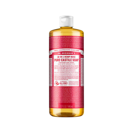 Dr. Bronner's Pure Castile Soap Liquid Rose 946ml - QVM Vitamins™