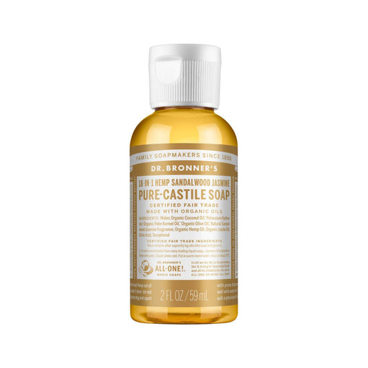 Dr. Bronner's Pure Castile Soap Liquid Sandalwood Jasmine 59ml - QVM Vitamins™
