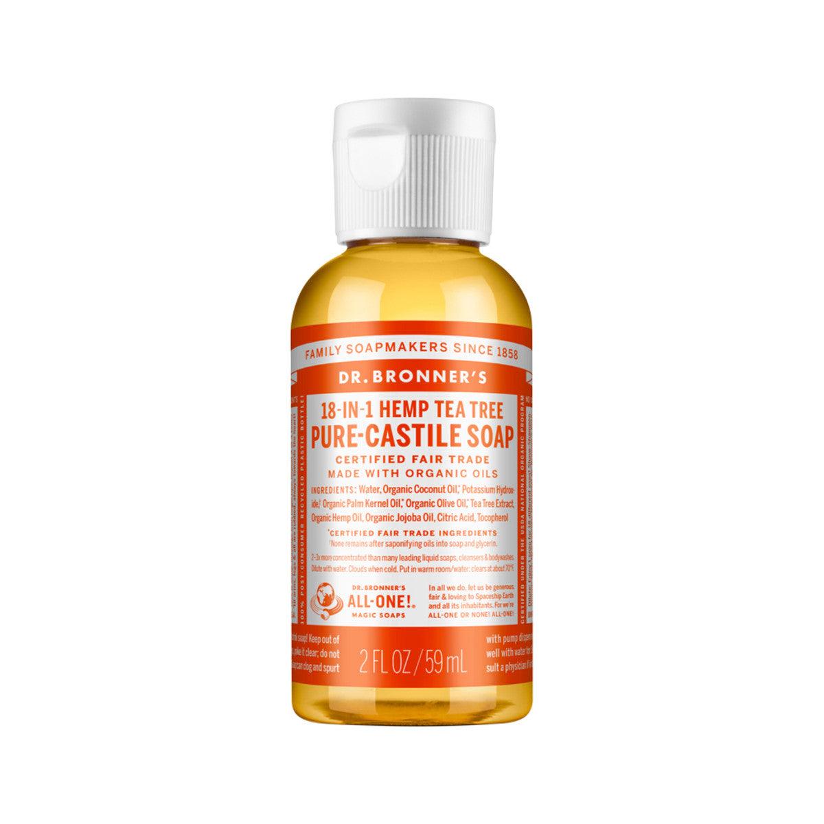 Dr. Bronner's Pure Castile Soap Liquid Tea Tree 59ml - QVM Vitamins™