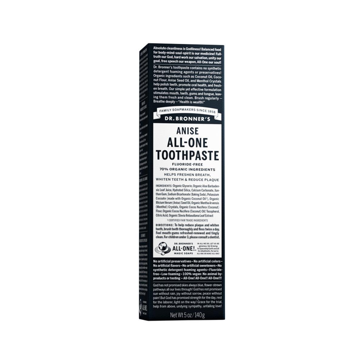 Dr. Bronner's Toothpaste (All One) Anise 140g - QVM Vitamins™