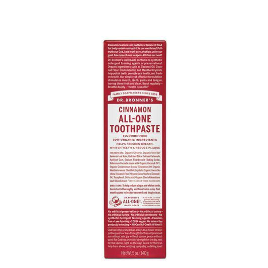 Dr. Bronner's Toothpaste (All One) Cinnamon 140g - QVM Vitamins™