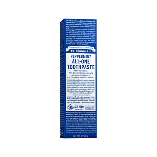 Dr. Bronner's Toothpaste (All-One) Peppermint 140g - QVM Vitamins™