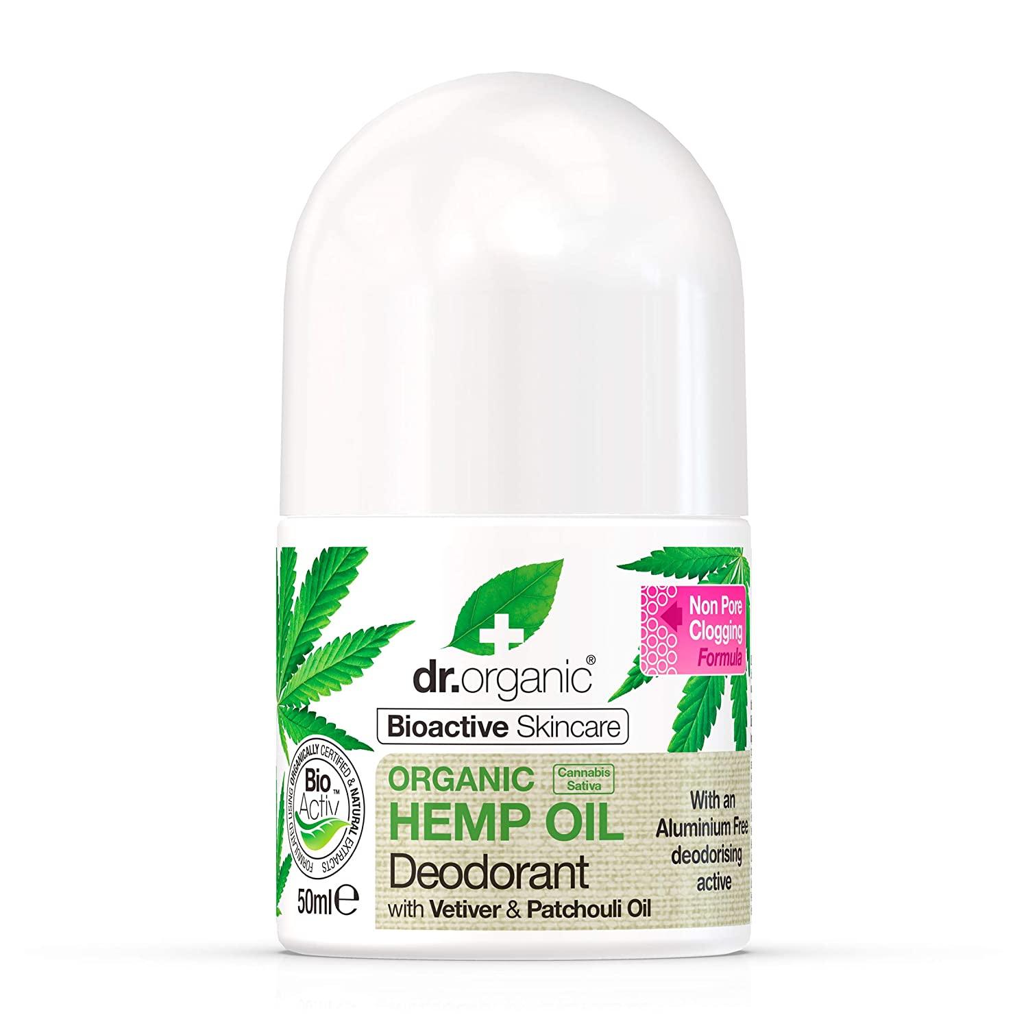 Dr Organic Hemp Oil Deodorant Roll-on 50ml - QVM Vitamins™