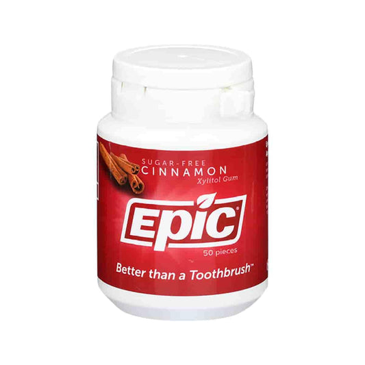 Epic Xylitol Dental Gum Cinnamon 50pc Tub - QVM Vitamins™