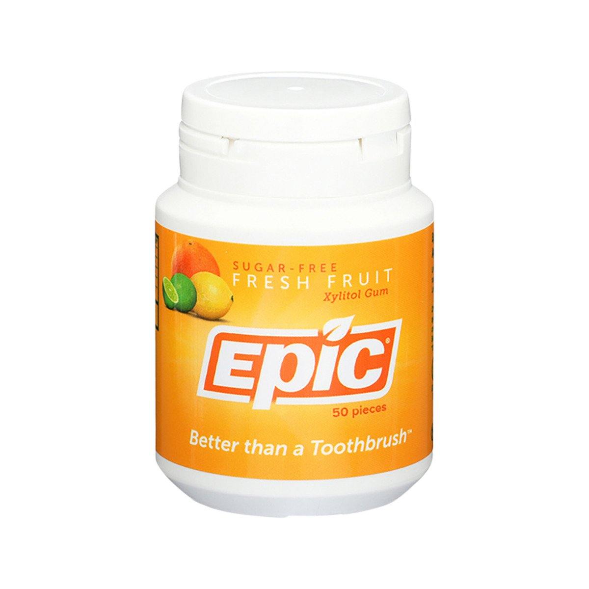 Epic Xylitol Dental Gum Fresh Fruit 50pc Tub - QVM Vitamins™