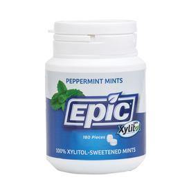 Epic Xylitol Dental Mints Peppermint 180pc Tub - QVM Vitamins™