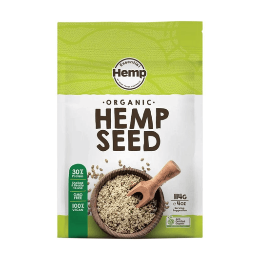 Essential Hemp Hulled Hemp Seeds Organic 114g - QVM Vitamins™