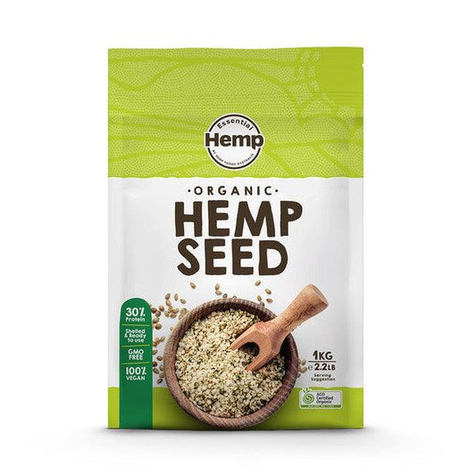 Essential Hemp Organic Hulled Hemp Seeds 1kg - QVM Vitamins™