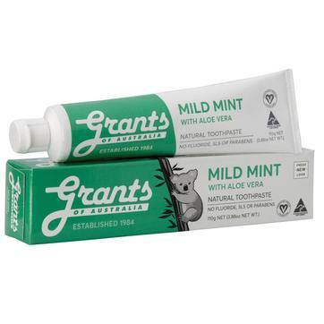 Grants Natural Toothpaste Mild Mint with Aloe Vera 110g - QVM Vitamins™