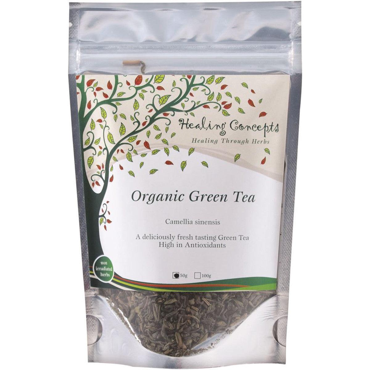 Healing Concepts Green Tea Organic 50g - QVM Vitamins™