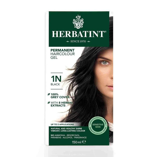 Herbatint Hair Colour 1N Black 150ml - QVM Vitamins™