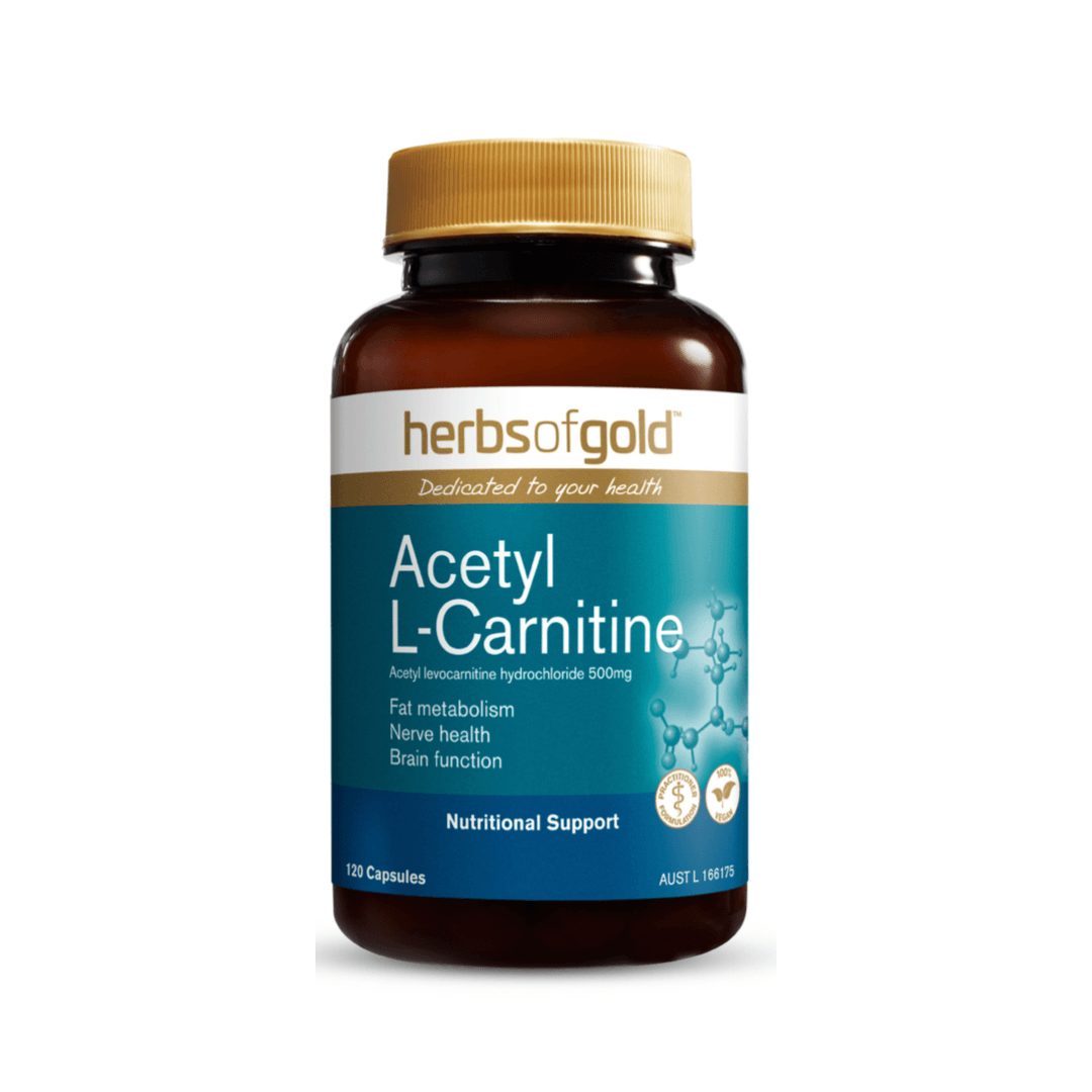 Herbs of Gold Acetyl L-Carnitine 120 Capsules - QVM Vitamins™