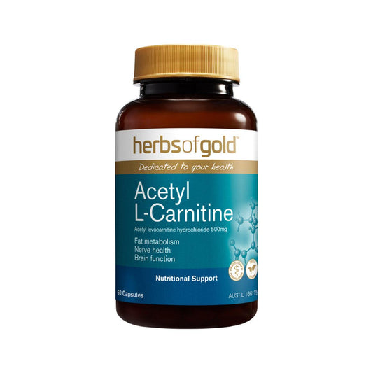 Herbs of Gold Acetyl L-Carnitine 60 Capsules - QVM Vitamins™