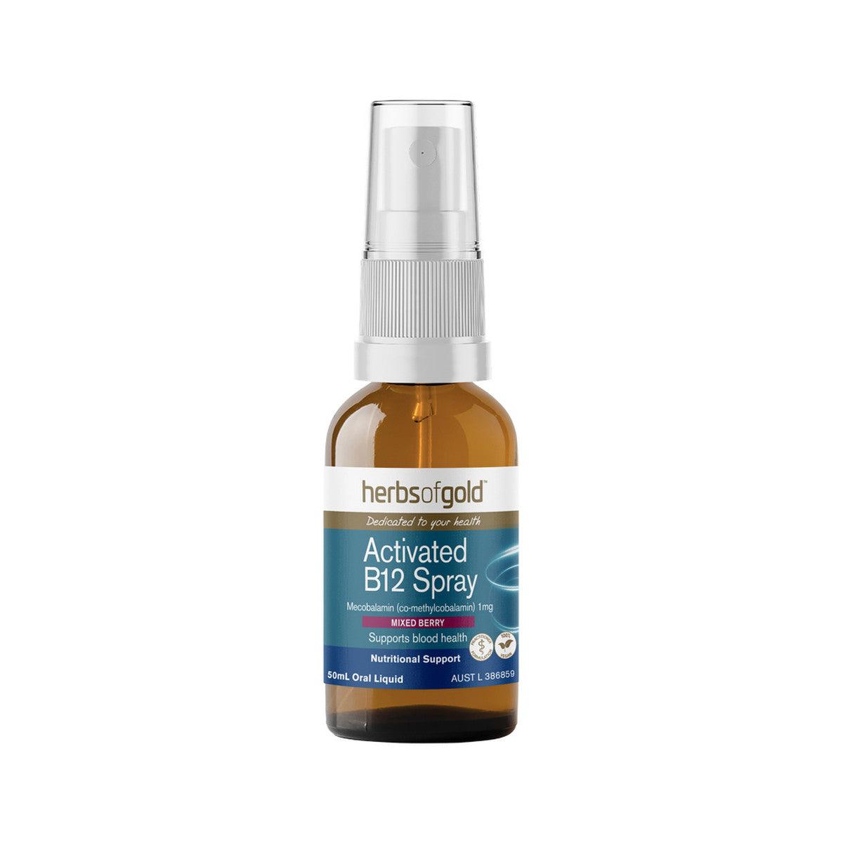 Herbs of Gold Activated B12 Spray 50ml - QVM Vitamins™