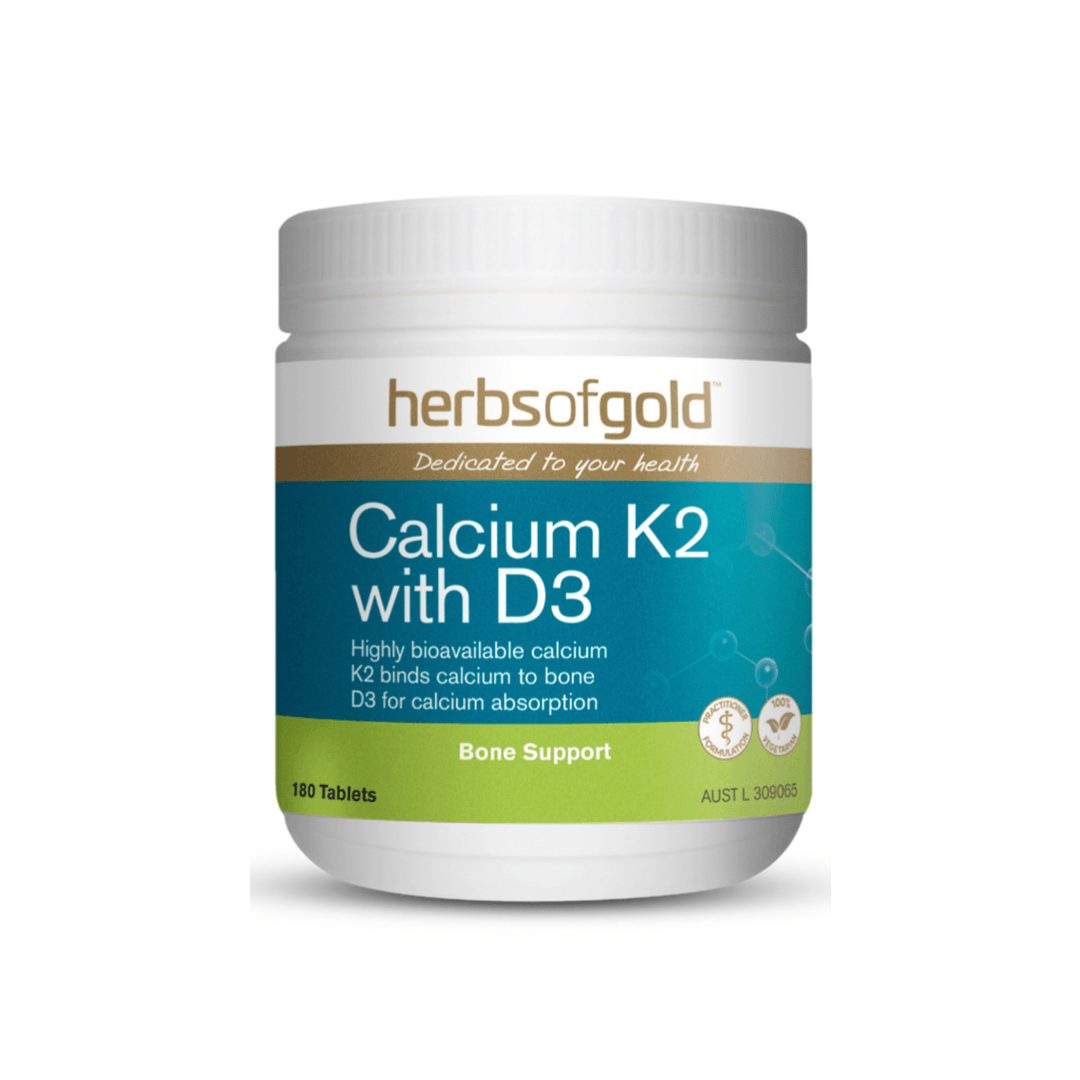 Herbs of Gold Calcium K2 with D3 180 Tablets - QVM Vitamins™