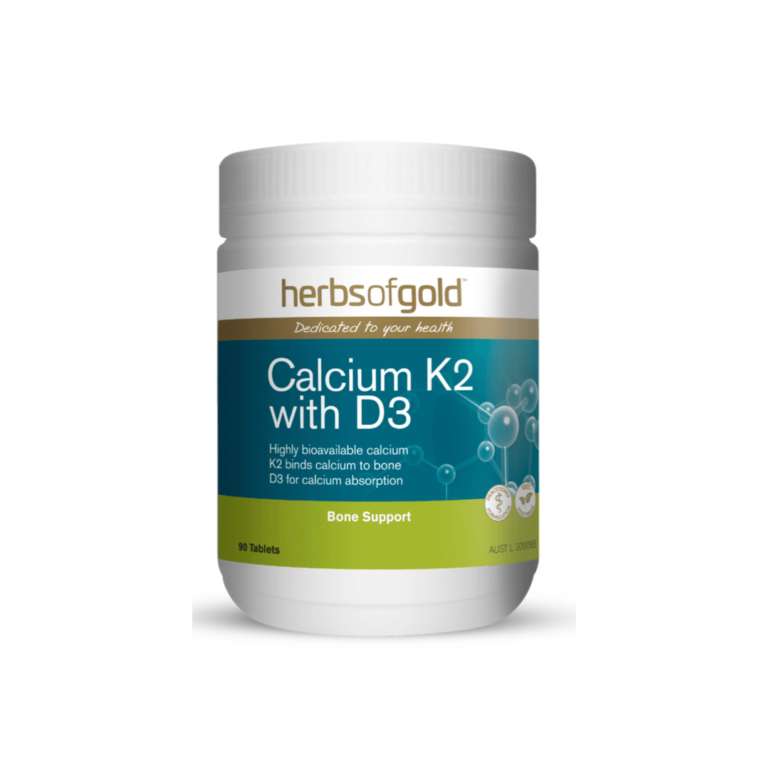 Herbs of Gold Calcium K2 with D3 90 Tablets - QVM Vitamins™