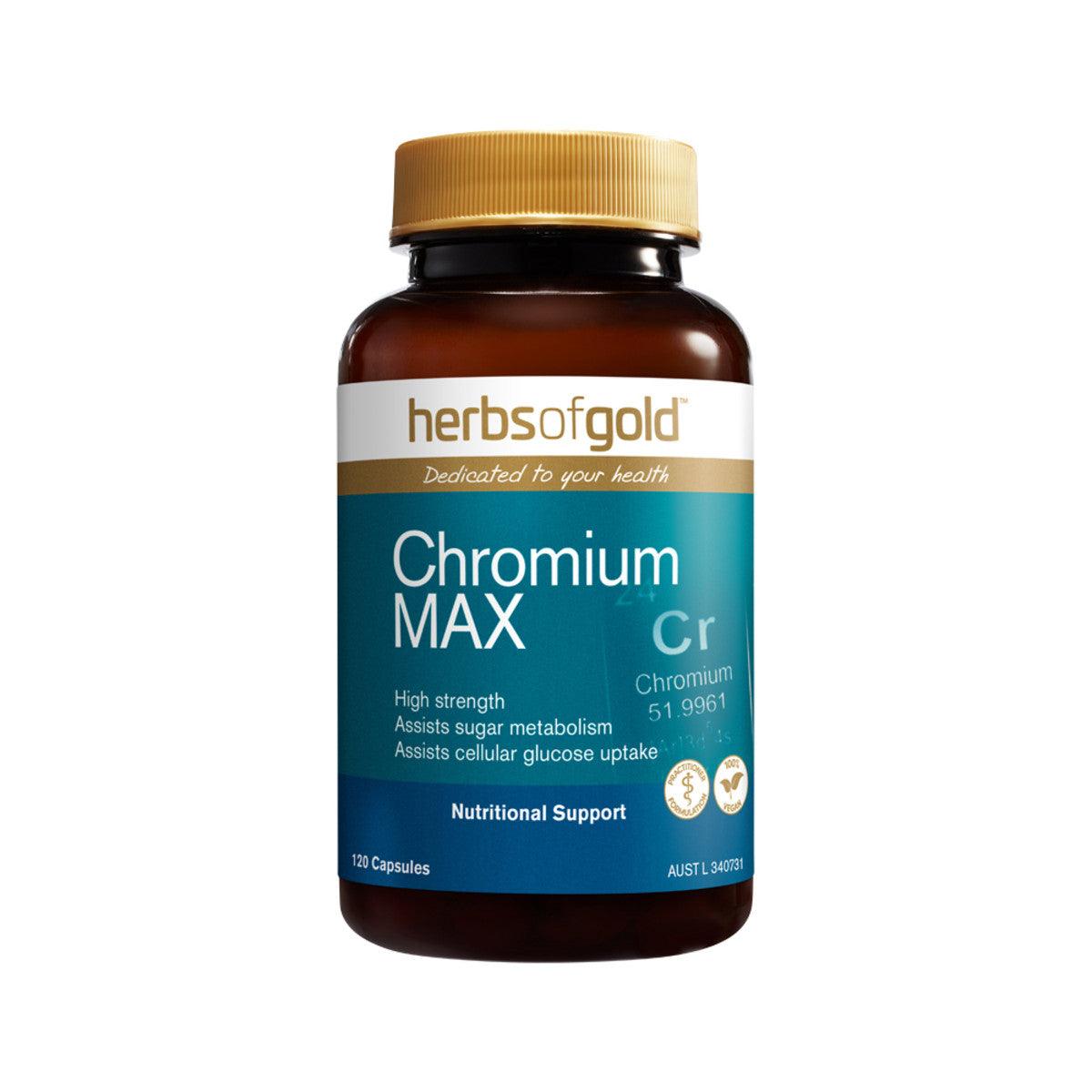 Herbs of Gold Chromium Max 120 Capsules - QVM Vitamins™