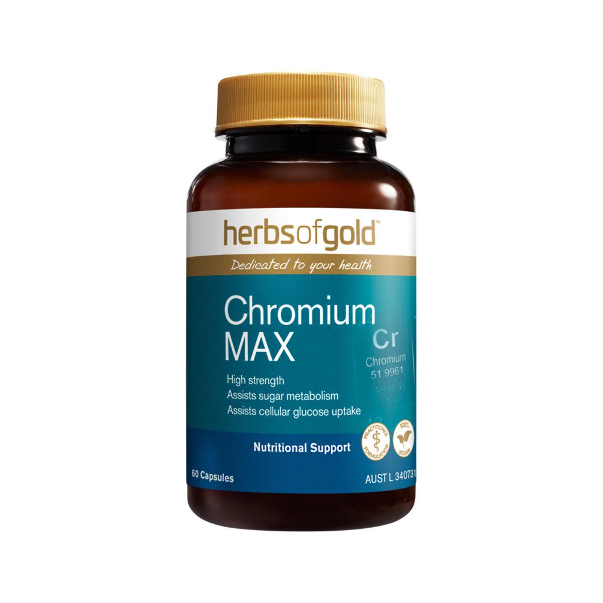 Herbs of Gold Chromium Max 60 Capsules - QVM Vitamins™