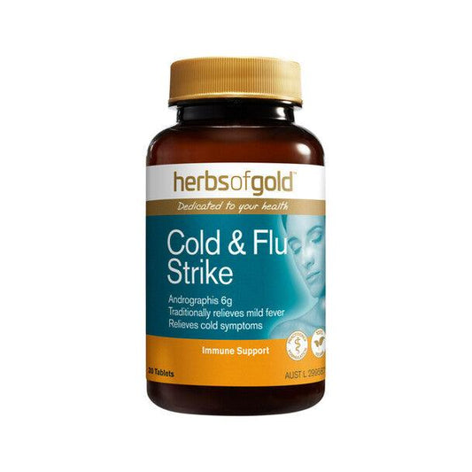 Herbs of Gold Cold and Flu Strike 30 Tablets - QVM Vitamins™