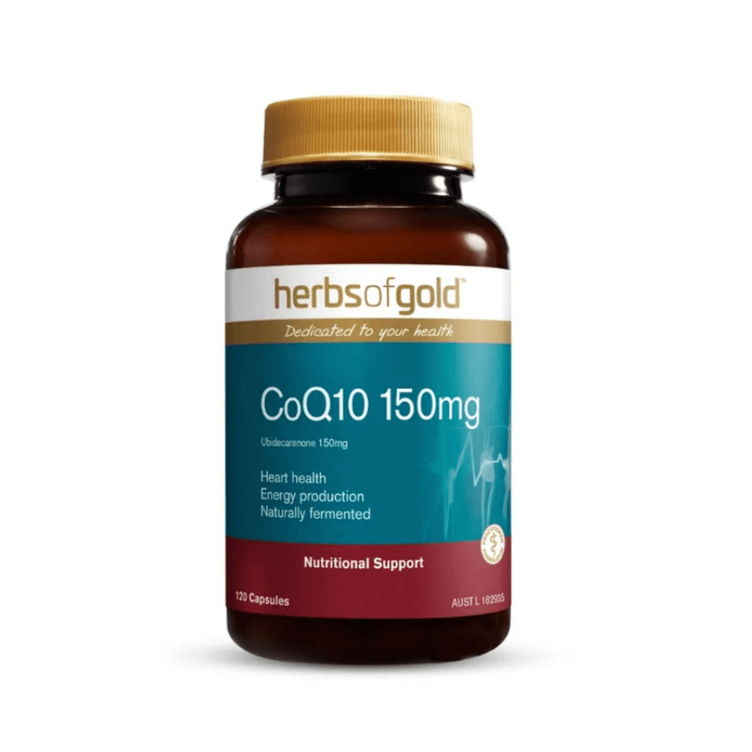 Herbs of Gold CoQ10 150mg (Coenzyme Q10) 120 Capsules - QVM Vitamins™