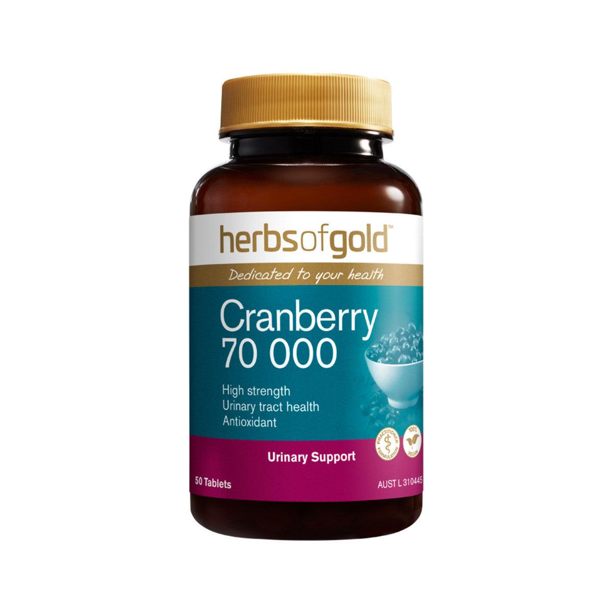 Herbs of Gold Cranberry 70 000 50 Tablets - QVM Vitamins™