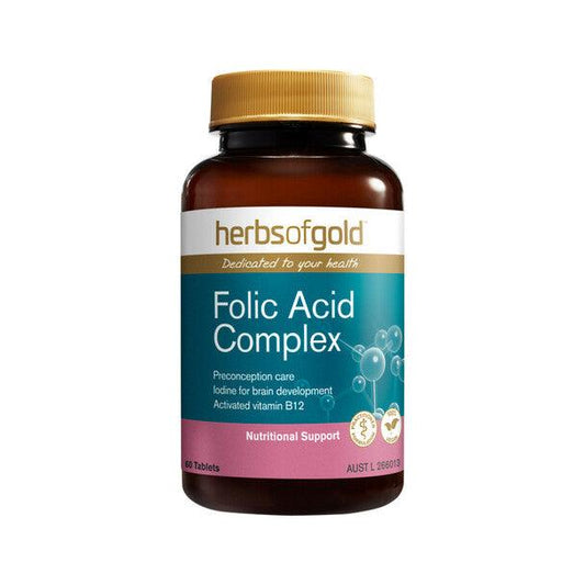 Herbs of Gold Folic Acid Complex 60 Tablets - QVM Vitamins™