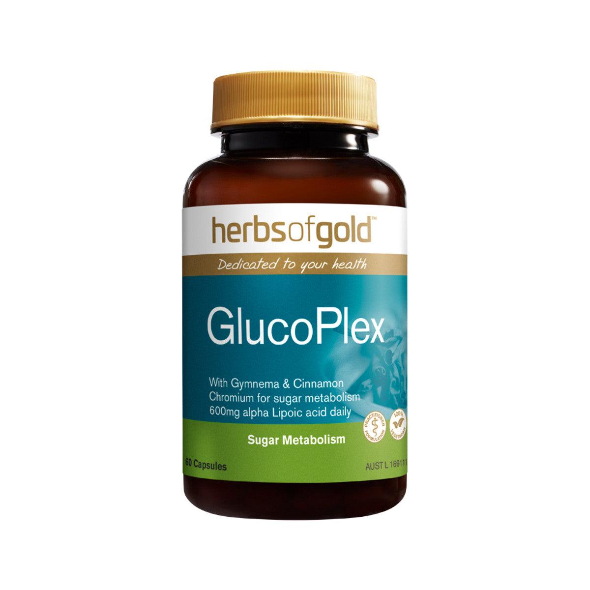 Herbs of Gold GlucoPlex 60 Capsules - QVM Vitamins™