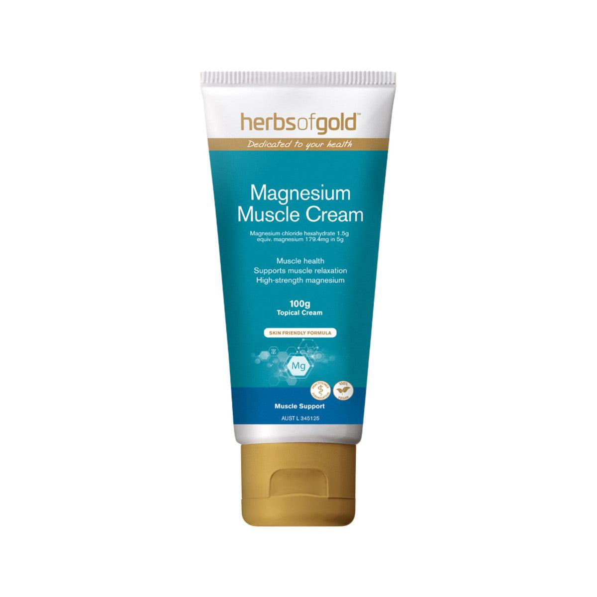 Herbs of Gold Magnesium Muscle Cream 100g - QVM Vitamins™