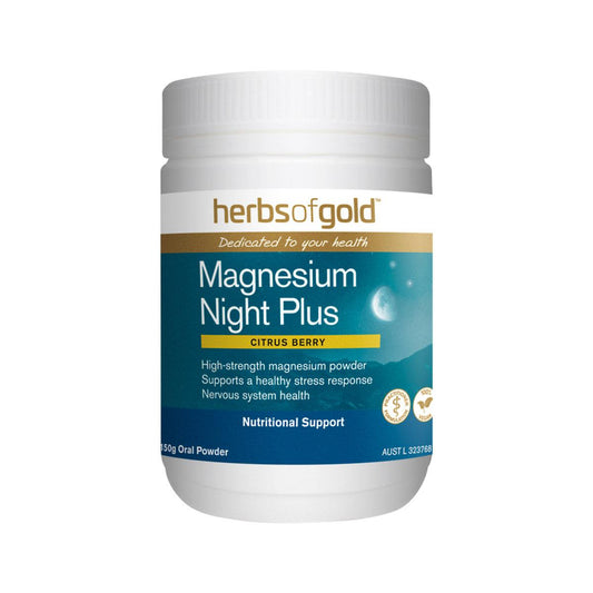 Herbs of Gold Magnesium Night Plus 150g - QVM Vitamins™