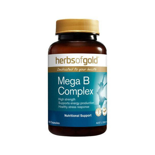 Herbs of Gold Mega B Complex 60 Capsules - QVM Vitamins™