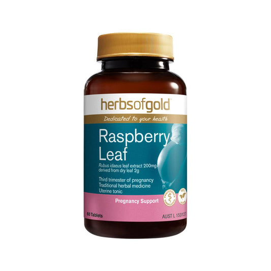 Herbs of Gold Raspberry Leaf 60 Tablets - QVM Vitamins™
