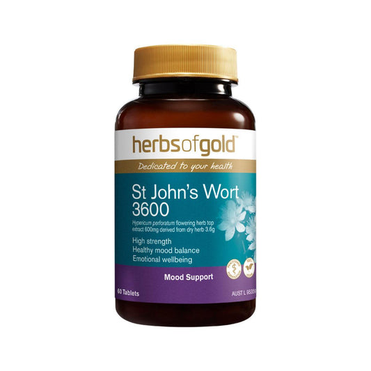 Herbs of Gold St John's Wort Extra Strength 3600 60 Tablets - QVM Vitamins™