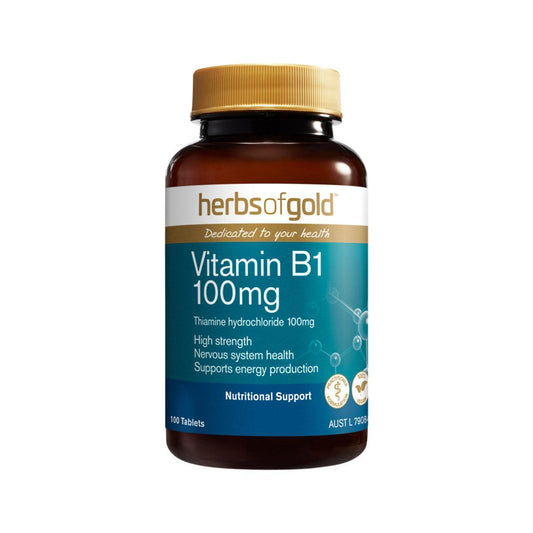 Herbs of Gold Vitamin B1 100mg 100 Tablets - QVM Vitamins™