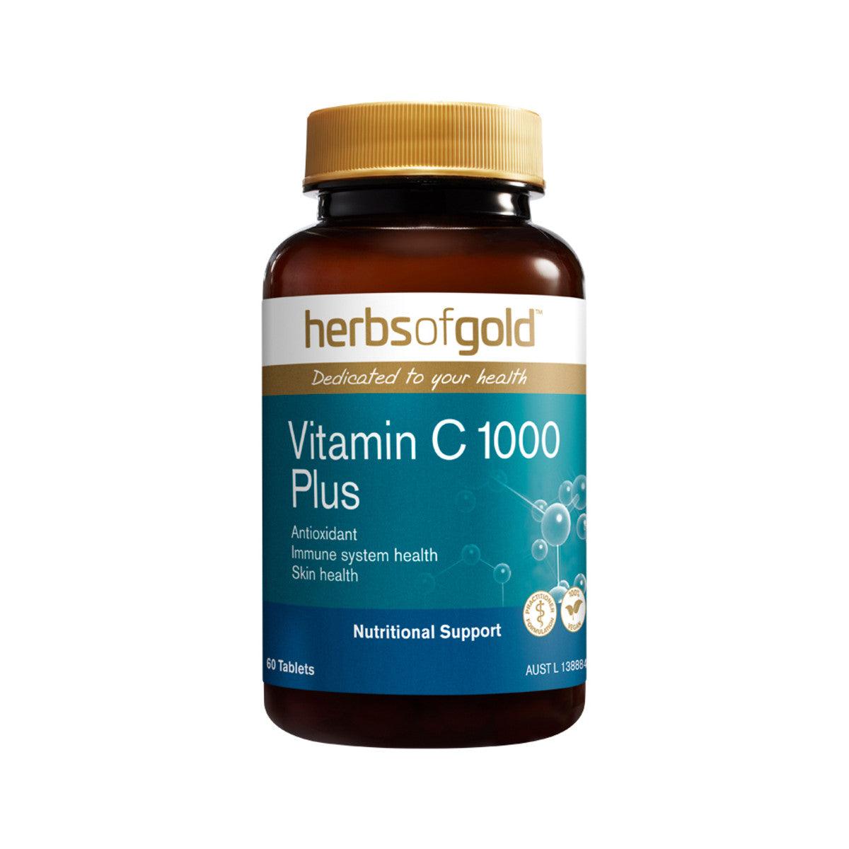 Herbs of Gold Vitamin C 1000 Plus 60 Tablets - QVM Vitamins™