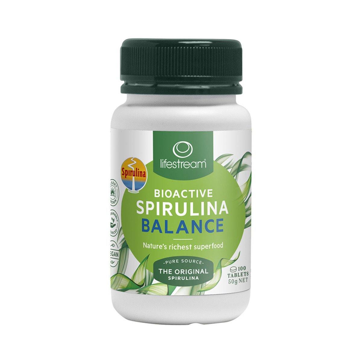 Lifestream Bioactive Spirulina Balance 100 Tablets - QVM Vitamins™
