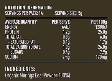 Lotus Organic Moringa Powder 70g - QVM Vitamins™