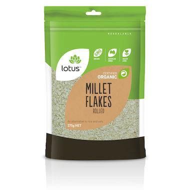 Lotus Organic Rolled Millet Flakes 375g - QVM Vitamins™