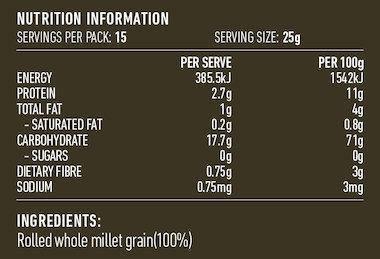 Lotus Organic Rolled Millet Flakes 375g - QVM Vitamins™