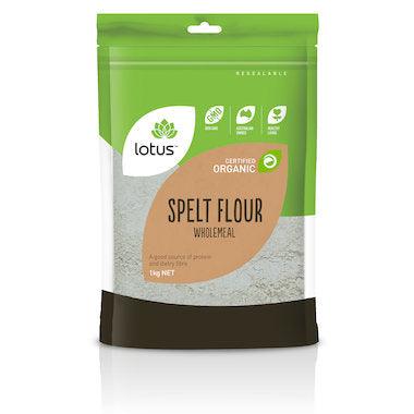 Lotus Spelt Flour Wholemeal Organic 1kg - QVM Vitamins™