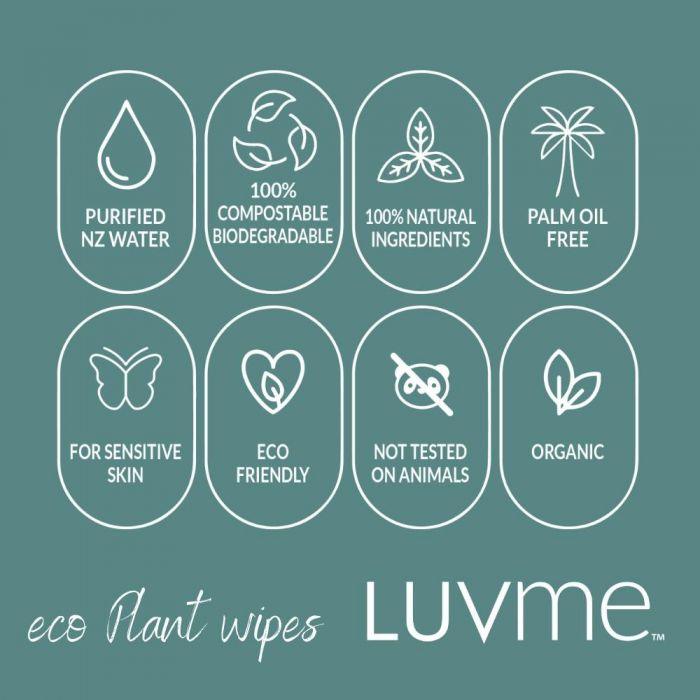 Luvme Eco Plant Wipes 80 Pack - QVM Vitamins™
