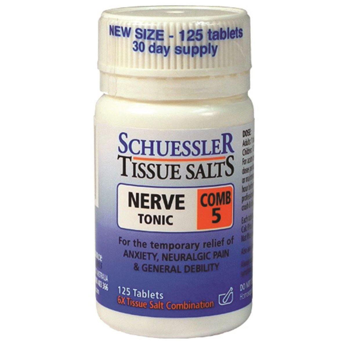 Martin & Pleasance Schuessler Tissue Salts Comb 5 (Nerve Tonic) 125 Tablets - QVM Vitamins™