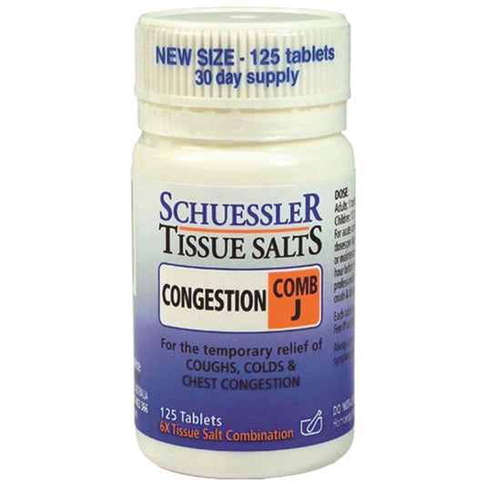 Martin & Pleasance Schuessler Tissue Salts Comb J (Congestion) 125 Tablets - QVM Vitamins™