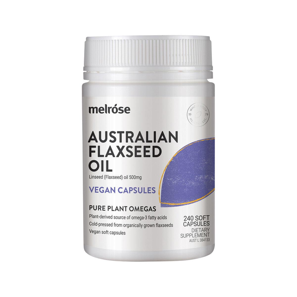 Melrose Australian Flaxseed Oil 240 Vegan Capsules - QVM Vitamins™