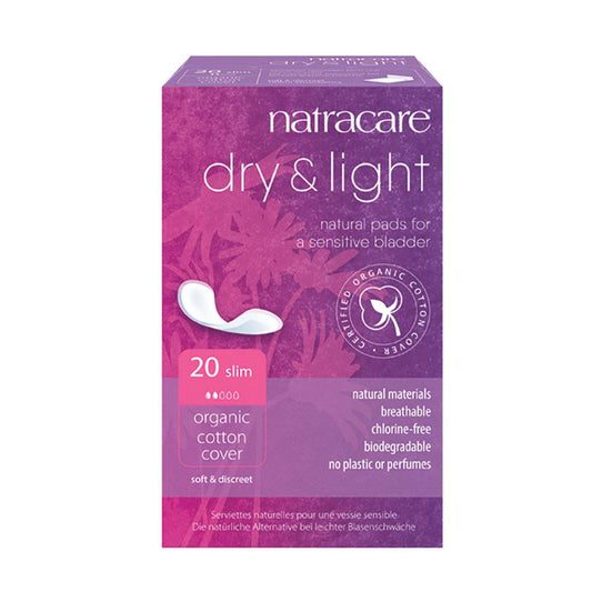 Natracare Dry & Light Slim Incontinence Pads for Sensitive Bladder x 20 Pack - QVM Vitamins™