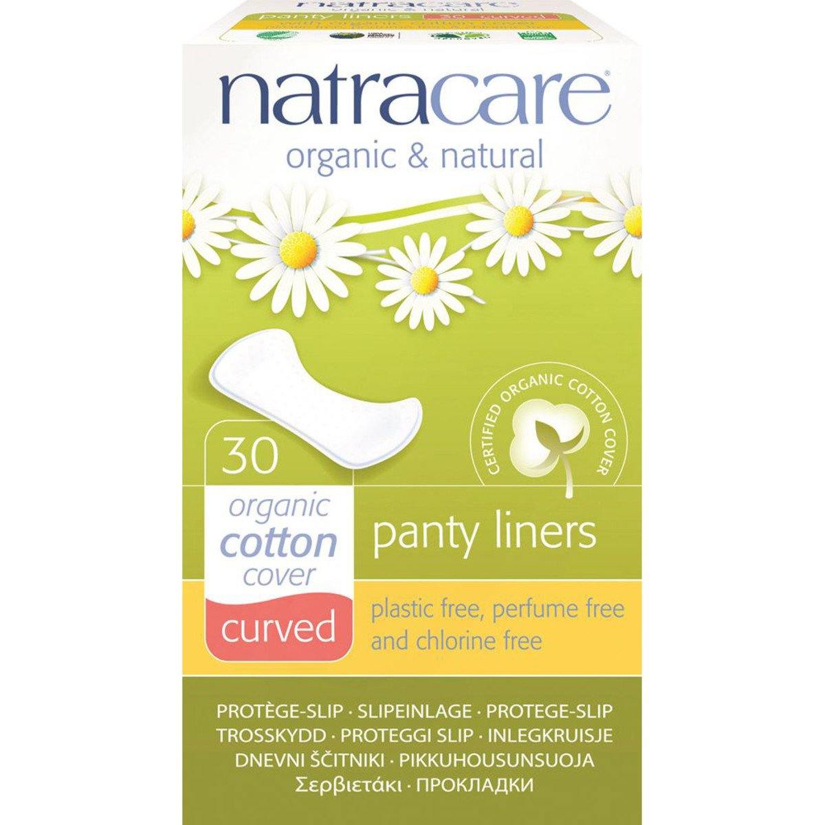 Natracare Panty Liners Curved with Organic Cotton Cover x 30 Pack - QVM Vitamins™