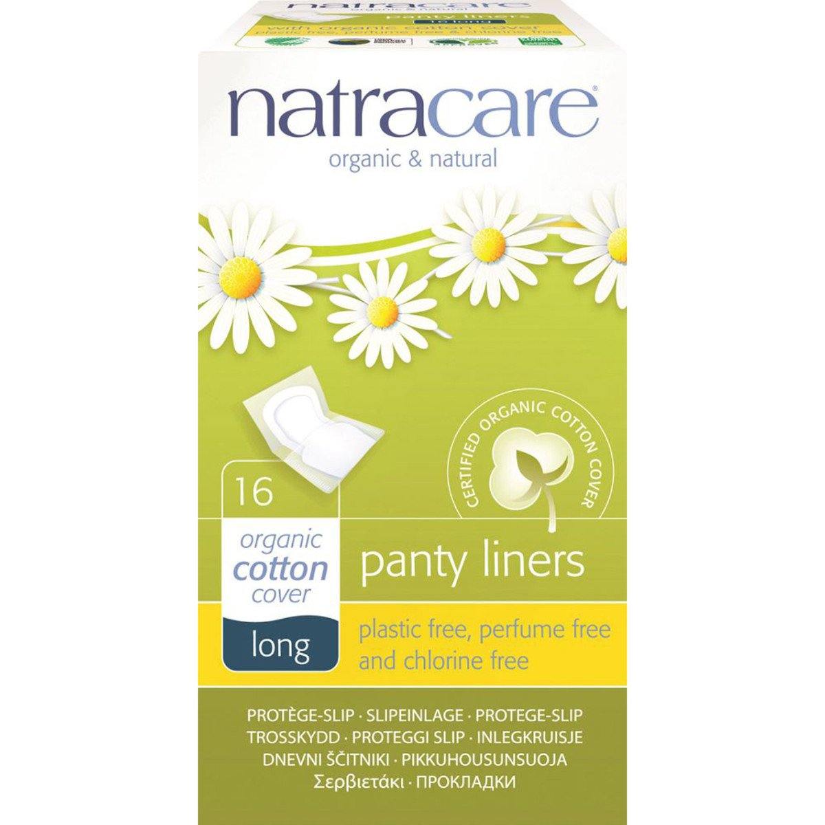 Natracare Panty Liners Long with Organic Cotton Cover x 16 Pack - QVM Vitamins™