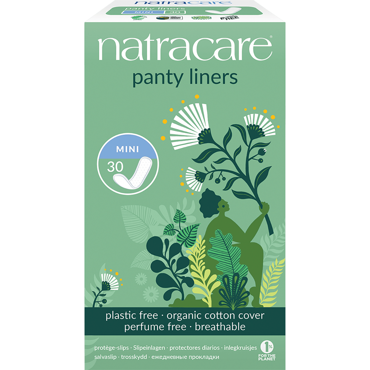 Natracare Panty Liners Mini with Organic Cotton Cover x 30 Pack - QVM Vitamins™